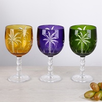 Gobelets en Verre Motif Cocotier RXCG03 Style Européen et Américain, Capacité 101-200ml, Vente en Gros Fabricant pour Restaurants et Usage Domestique