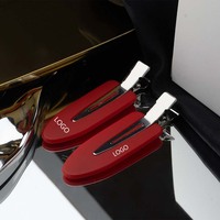 Barrettes à cheveux Yuxi personnalisées avec logo, sans plis, colorées, plates, en forme de bec de canard, pour le maquillage, en acétate, sans pliage