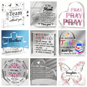 ของตกแต่งอะคริลิคใสแบบกำหนดเองสำหรับวันแม่และวันพ่อ ของขวัญวันวาเลนไทน์ใหม่ รูปหัวใจ - Product Image 6