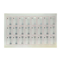 Feuille d'antenne RFID NFC, bobine de cuivre PCB flexible avec puce, cadre rouge en PVC pour cartes intelligentes personnalisées, usage hôtelier