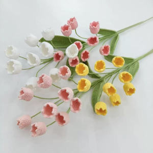 Décorations Florales Artificielles Personnalisées en Coton Crocheté Fait Main, Motif Muguet, Vente Directe Usine, <span class=keywords><strong>Boutique</strong></span> Exquise - Product Image 3