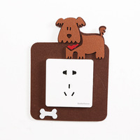 Housse de protection pour les interrupteurs muraux, existe en noir et en feutre, sans collage, design créatif, dessin animé, pour les prises décoratives