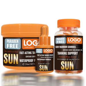 FATAZEN meilleure qualité Logo personnalisé auto-bronzant végétalien <span class=keywords><strong>carotène</strong></span> ensoleillé lueur absorbant rapidement OEM/ODM produits de beauté bronzants - Product Image 1