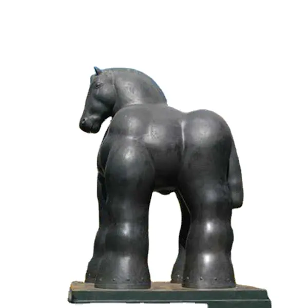 Toptan Plaza ön dekore ayakta Fernando Botero yağ bronz at heykeli