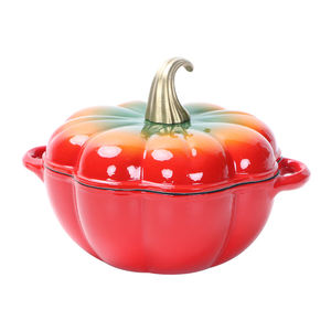 Marmite hollandaise en fonte émaillée en forme de citrouille pour soupes et ragoûts - Product Image 5