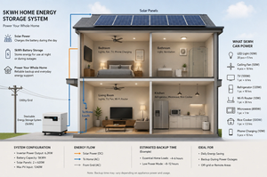 Sistema de Respaldo de Energía Solar para el Hogar con Batería LiFePO4 de 15 kWh, 6.2 kW Expandible, Almacenamiento de Energía de Onda Sinusoidal Pura - Product Image 2