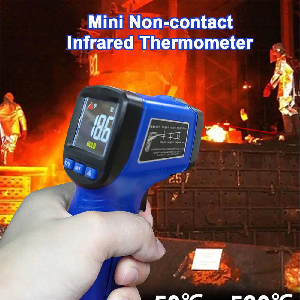 Kỹ thuật số Nhiệt kế hồng ngoại pyrometer công nghiệp Gỗ lò pyrometer nhiệt độ không dây hệ thống đo lường