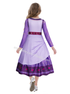 Disfraces de TV y películas Disfraz de princesa Asha para niñas Cosplay Vestido púrpura Niños Halloween Fiesta de Navidad Trajes de <span class=keywords><strong>cumpleaños</strong></span> - Product Image 2