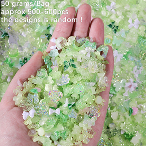 500-600 piezas mixtas Rosa Blanco lazos Nail Art Charms 50 gramos acrílico flor/mariposa <span class=keywords><strong>uñas</strong></span> decoraciones 3D Aurora Bowtie Nail Craft - Product Image 6