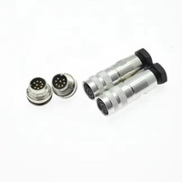 Conector Circular Industrial, Rosca para Soldar, Contacto Chapado en Oro, Metal AISG, Conector Macho de 8 Pines, Conector Hembra M16 de 8 Pines