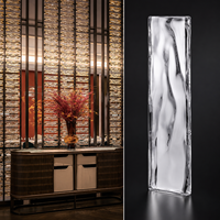 Panneaux suspendus en verre moulé effet vague d'eau moderne, séparateur de pièce, écran décoratif personnalisé pour hall d'hôtel, salon, villa