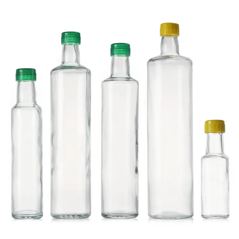100ml 250ml 500ml 750ml 1L Empty Round Clear Cooking Olive Oil Glass Bottle