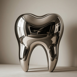 منحوتات أسنان مخصصة من الفولاذ المقاوم للصدأ والمعادن لتزيين عيادات الأسنان - Product Image 5