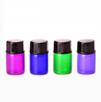 Petits flacons en verre pour huiles essentielles 1ml, 2ml, 3ml, vente en gros, mini échantillon, rose violet, bouchon interne et bouchon à vis