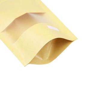 Túi bao bì Kraft phân hủy sinh học đứng lên Túi Ziplock thực phẩm túi giấy nhỏ màu nâu có cửa sổ - Product Image 3