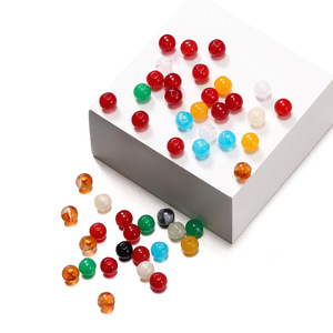 Perles rondes en acrylique de 6mm avec trous droits pour la fabrication de bijoux, matériaux de perlage en vrac, fournitures artisanales DIY, vente en gros - Product Image 3