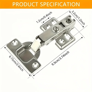 Charnière de porte d'armoire hydraulique en acier avec amortisseur à fermeture douce pour meubles de cuisine, design moderne, angle d'ouverture 110° - Product Image 3