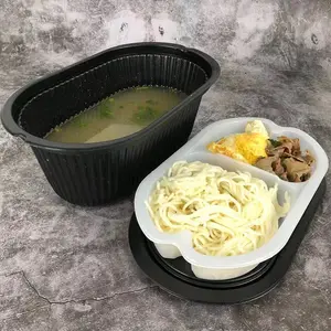 工厂供应商食品外卖包装，pp塑料饭盒准备好食品容器，带走微波防漏汤盒