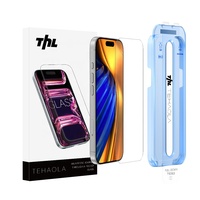 Protection d'écran en verre trempé HD 2.5D sans bordure, installation facile, toucher lisse pour iPhone 12 13 14 15 16 17 18 Pro Max avec applicateur