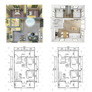 3-Zimmer Luxus Vorgefertigtes Stahl-Sandwichplatten Erweiterbares Containerhaus Badezimmer Wohnkabine Moderne Villa Hotel - Product Image 3
