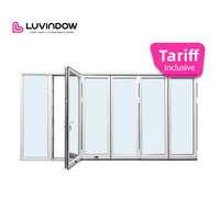 Outdoor Garden Villa Kitchen Use Partition Minimalist Style Room Dividers Wholesale Bi-Fold Glass Patio Door