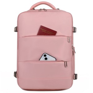 Gran capacidad impermeable poliéster cremallera moda hombres mujeres viaje ordenador mochila llevar maleta con USB peso ligero - Product Image 2