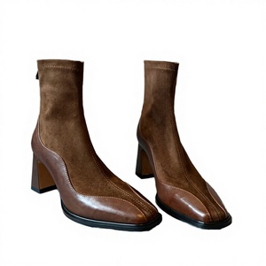 Botines Chelsea Clásicos Personalizables para Mujer, de Gamuza, con Cierre de Cremallera, Ligeros, de Moda Casual, con Punta Cuadrada, para Verano, Venta al Por Mayor - Product Image 1