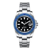 Montres mécaniques de luxe pour hommes de 40 mm avec lunette luminescente, cadran stérile, logo personnalisé, OEM, Seiko Nh35, automatique