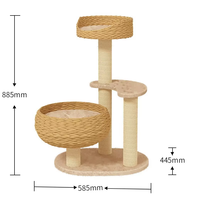 Tour pour chat en bois massif artisanale, modèle Héritage, à plusieurs niveaux, mobilier d'escalade d'intérieur, objet de collection