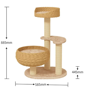 Torre para Gatos <span class=keywords><strong>de</strong></span> Madera Grande Hecha a Mano, Estilo Herencia, con Múltiples Niveles, Mueble <span class=keywords><strong>de</strong></span> Escalada para Interiores - Product Image 3