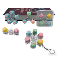 Porte-clés Fidget Spinner Patte de Chat 5 Touches, Boutons de Clavier Lumineux à Pression, Jouet Anti-Stress pour Décoration de Sac et de Clés