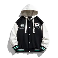 Veste universitaire pour homme LAYENNE avec patchs en chenille, logo personnalisé, veste bomber de baseball pour homme