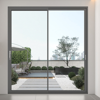 Portes coulissantes extérieures modernes en aluminium EBON personnalisées, double vitrage trempé, isolation acoustique, résistance aux ouragans