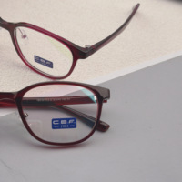 Nouvelle monture de lunettes œil-de-chat rouge bordeaux tendance pour la correction du contour du visage avec plaquettes nasales 18318