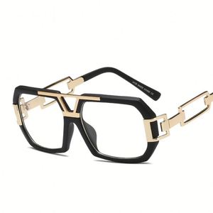 Lunettes de soleil de créateur pour hommes, métalliques, de luxe, vintage, à grande monture carrée, surdimensionnées, 2019 - Product Image 2