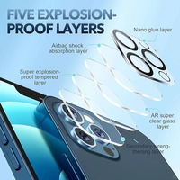 Protecteur d'objectif d'appareil photo 3D haute clarté pour 16 Pro Max, couverture intégrale, verre trempé, dureté 9H, ultra-fin, étanche