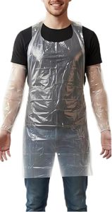 Disposable <b>Plastic</b> Aprons for Adults & Kids, Waterproof Painting Smocks, Disposable Bibs for Hair Dyeing, Baking, Cooking, Daily - Product Image 2