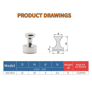 2023 asequible <span class=keywords><strong>Danone</strong></span> DIY fuerte magnético miniatura imán redondo pintura pizarra fijador hebilla magnética - Product Image 2