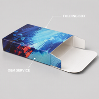 Caja de Cartón Impresa Personalizada con Patrón de Ondas Azules, Caja Plegable OEM, Proveedor de Fábrica al por Mayor