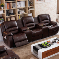 Canapé Relax Similicuir avec Console de Rangement Ensemble Canapé Manuel Inclinable Meuble Fauteuil Relax