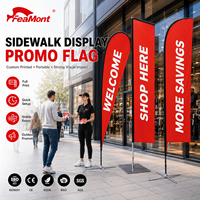 Drapeau en forme de larme FEAMONT avec protection UV, bannière de plage personnalisée double face pour café, restaurant, signalisation de trottoir, ensemble d'affichage publicitaire