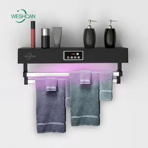 WESHCAN电动毛巾架衣架浴室架毛巾加热器壁挂式导轨UV毛巾烘干机