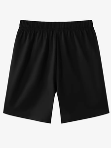 Dropshipping กางเกงขาสั้นถักไซส์พิเศษของผู้ชาย-สีพื้นเอวแบบรูดใส่สบายใส่ได้พอดีกับกระเป๋าผสมโพลีเอสเตอร์ระบายอากาศได้ดี - Product Image 4