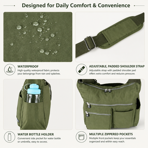 Bolso Bandolera Antirrobo RFID para Mujer, Ligero, Resistente al Agua, Bolso de Hombro para Viaje con Múltiples Bolsillos, Logotipo Personalizado - Product Image 2