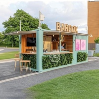 Restaurant de restauration rapide et boutique éphémère 2026 Mini magasin Conteneur en acier préfabriqué Bar avec roues pour utilisation en extérieur Tiny Mobile Shop