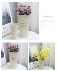 Secchio di fiori decorativi vasi di fiori fattoria zincato secchio di metallo P63 casa e scatola di nozze ferro classico - Product Image 6