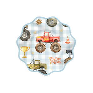 DAMAI Car Theme Tableware Set with Truck Blue Disposable Paper Plates Cups Napkin <b>Birthday</b> Party <b>Decoration</b> Set - Product Image 5