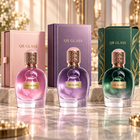 Flacon de parfum de luxe personnalisé en verre effet cristal vide 80 ml, flacon pulvérisateur rond pour emballage de parfum arabe