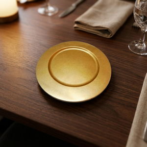 Plato Decorativo de Acero Inoxidable con Acabado Dorado, Duradero, Ecológico, Apto para Lavavajillas y Microondas, para Bodas, Fiestas y Hoteles - Product Image 2