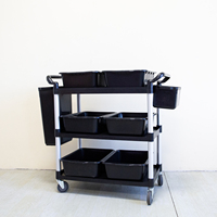 Chariot de collecte de vaisselle Luckygoods QT260133, chariot de service alimentaire, chariot à charcuterie, chariot de vente, chariot pour événements